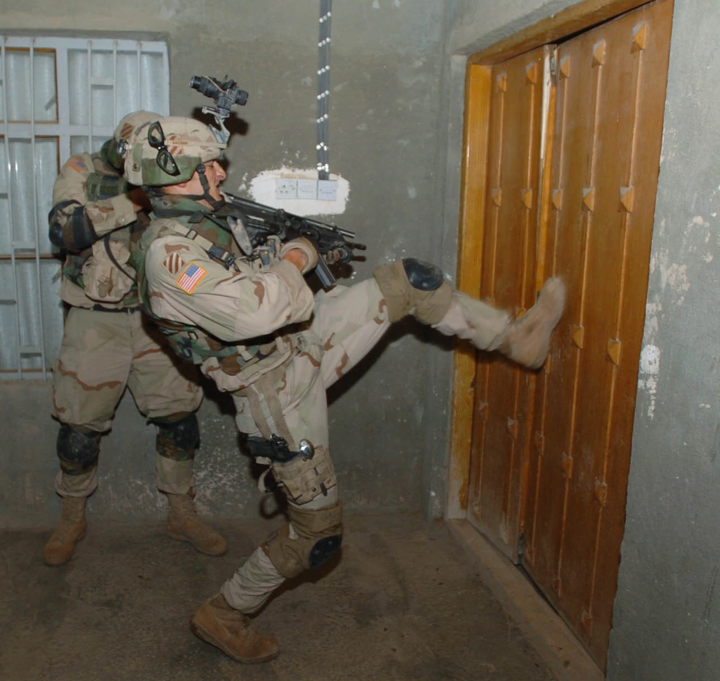 Soldier Breaking Down Door Blank Meme Template