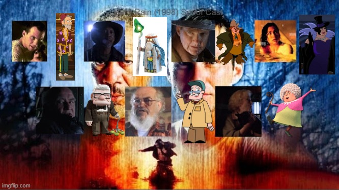 Credit to Mico the Ninjago Fan 2024 for this used | image tagged in meme,memes,spoof cast,hard rain,characters,roles | made w/ Imgflip meme maker