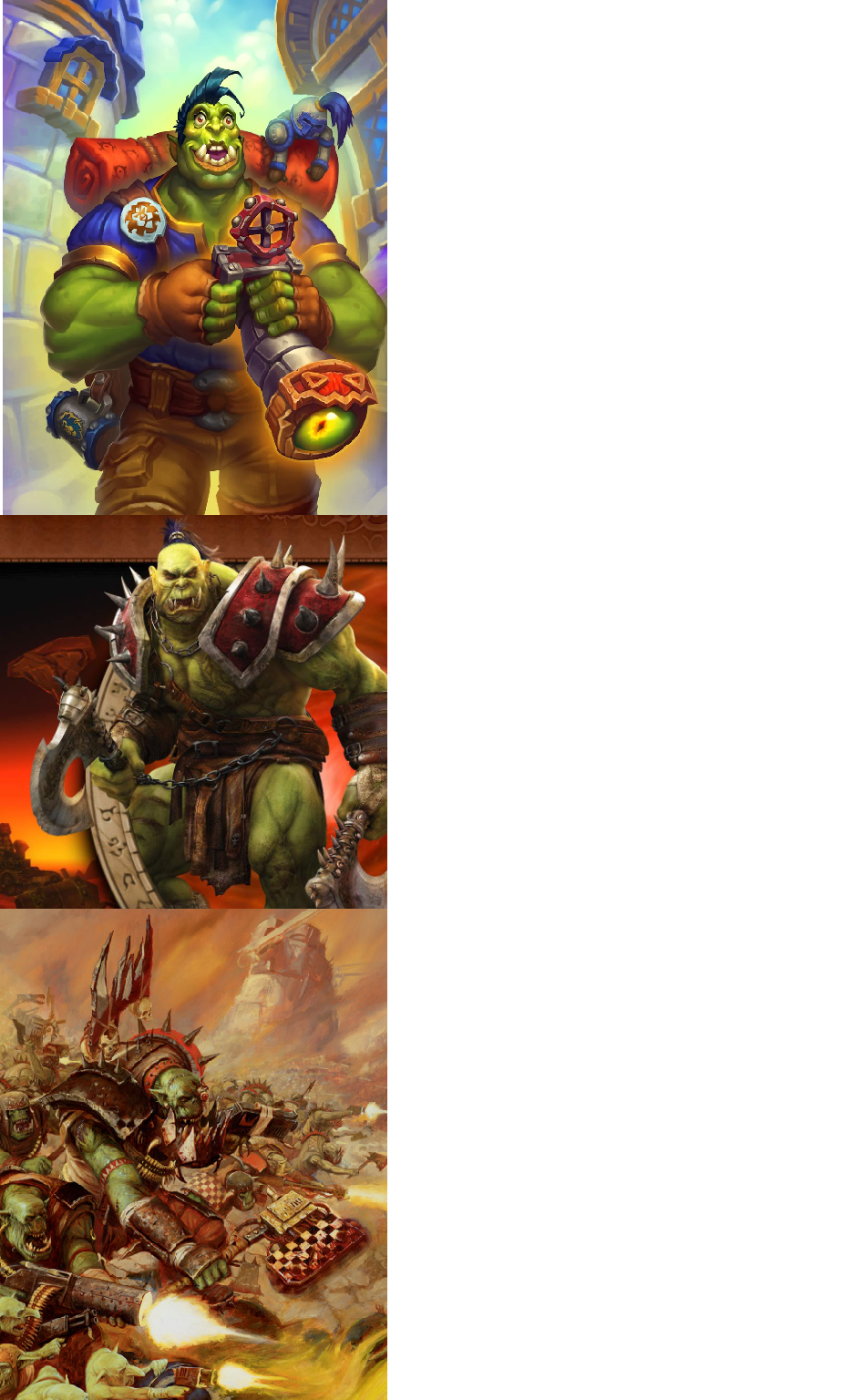 orcs comparison Blank Meme Template