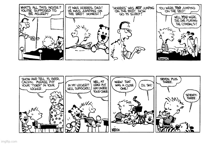An early Calvin & Hobbes “twofer”… | image tagged in calvin and hobbes,comics,twofer | made w/ Imgflip meme maker