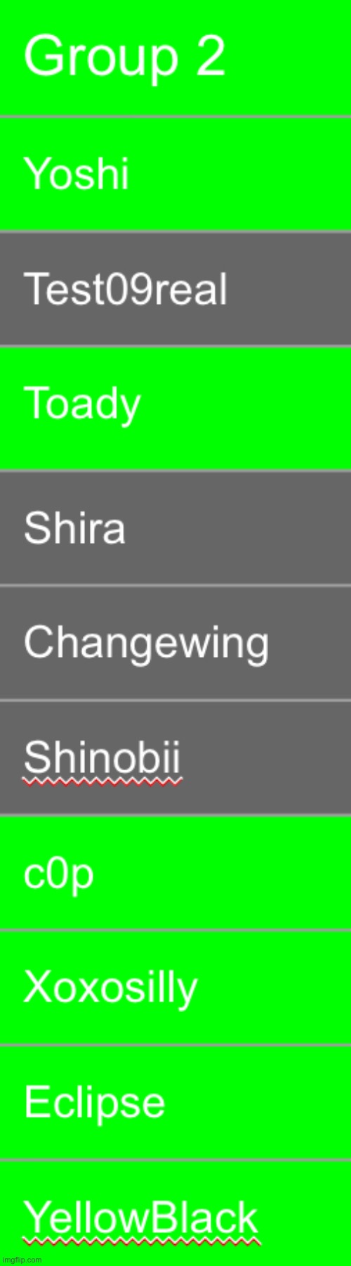 The gray mfs are the unsaved ones, save 2 of them | image tagged in voting game s13 | made w/ Imgflip meme maker