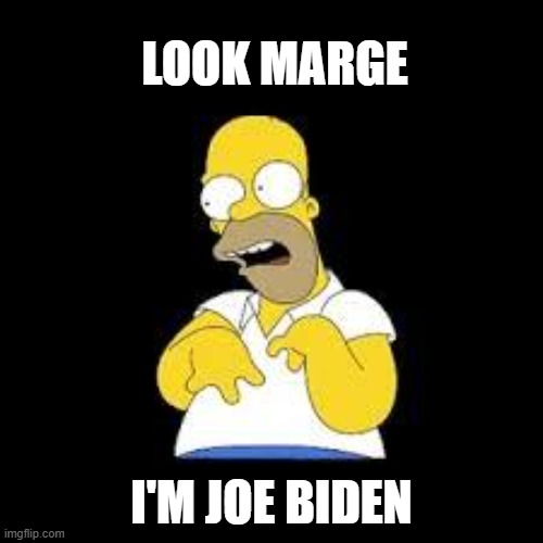 bro where am i? | LOOK MARGE; I'M JOE BIDEN | image tagged in look marge,fjb,biden,funny | made w/ Imgflip meme maker