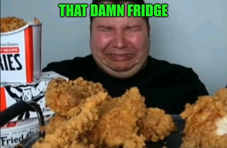 Cuando estas cominedo y recuerdas | THAT DAMN FRIDGE | image tagged in cuando estas cominedo y recuerdas | made w/ Imgflip meme maker