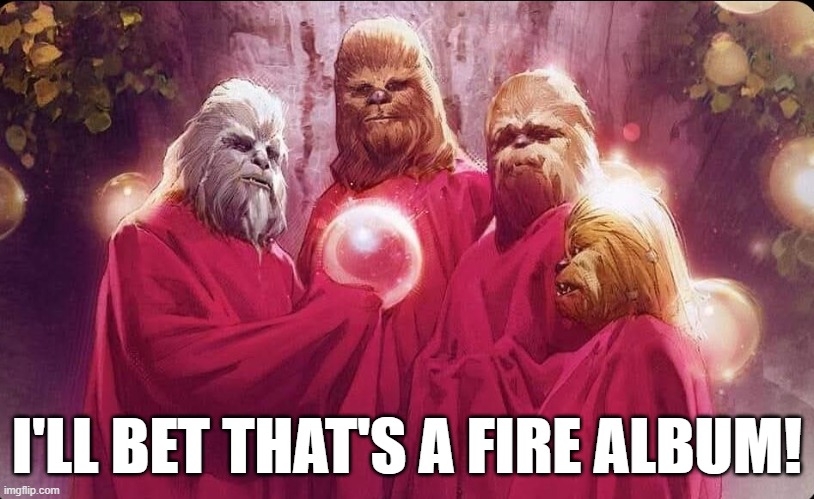 Rrrrrgggggggggggg Album Cover | I'LL BET THAT'S A FIRE ALBUM! | image tagged in chewbacca | made w/ Imgflip meme maker
