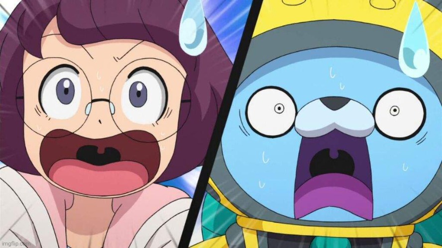 Inaho (Hailey) and Usapyon suprised | image tagged in inaho hailey and usapyon suprised | made w/ Imgflip meme maker