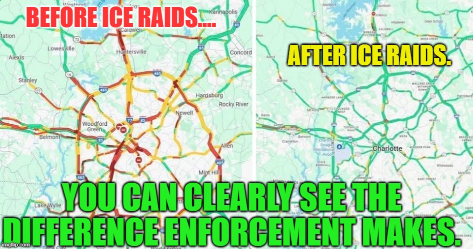 before and after Ice raids | BEFORE ICE RAIDS.... AFTER ICE RAIDS. YOU CAN CLEARLY SEE THE DIFFERENCE ENFORCEMENT MAKES. | image tagged in before and after ice raids | made w/ Imgflip meme maker