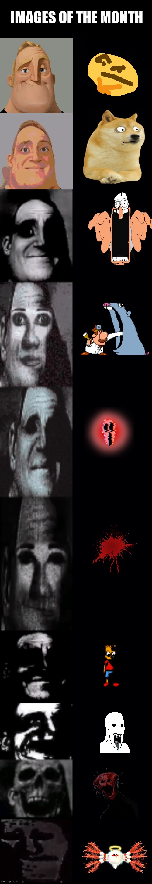 Pt.1 (monthly but sometimes I forget lol) | IMAGES OF THE MONTH | image tagged in mr incredible becoming uncanny | made w/ Imgflip meme maker