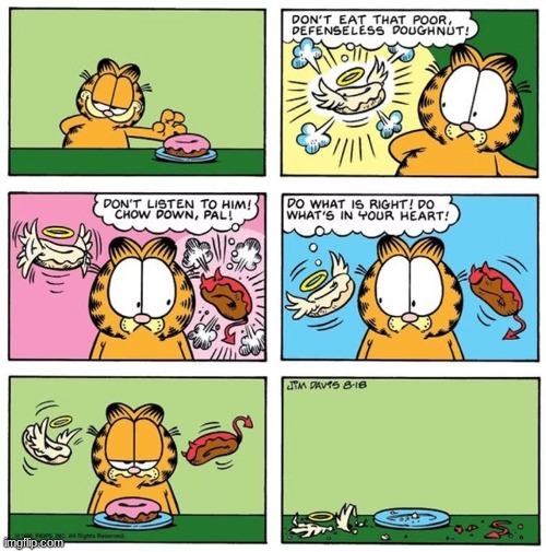 Garfield gets donuts | image tagged in funny,cats,donut,garfield | made w/ Imgflip meme maker