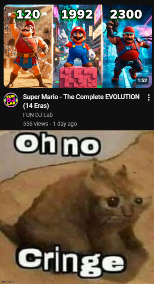 The age of A.I has only just begun... | image tagged in oh no cringe,mario,slop | made w/ Imgflip meme maker