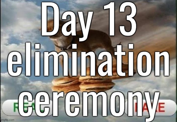 Day 13 elimination ceremony | made w/ Imgflip meme maker