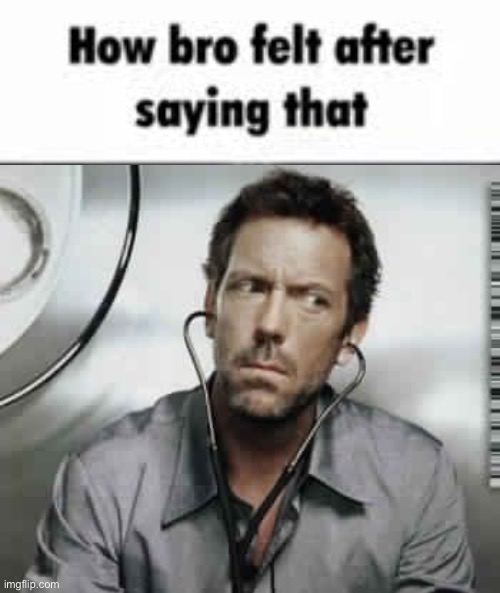 image tagged in how bro felt after saying that,dr house | made w/ Imgflip meme maker