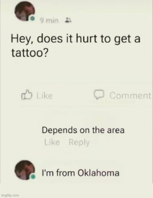 insert wacky ahh voice | image tagged in funny,tattoo,oklahoma | made w/ Imgflip meme maker
