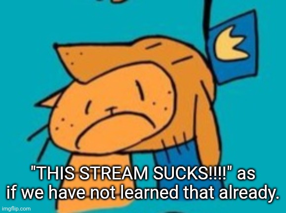 chomp | "THIS STREAM SUCKS!!!!" as if we have not learned that already. | image tagged in chomp | made w/ Imgflip meme maker