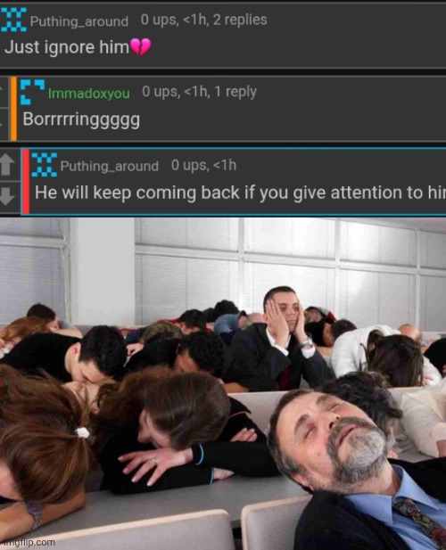 Completely bullshit comment nobody cares about | image tagged in boring | made w/ Imgflip meme maker