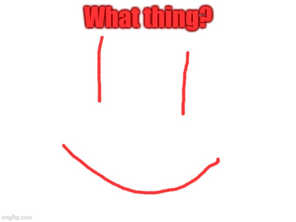 Blank White Template | What thing? | image tagged in blank white template | made w/ Imgflip meme maker