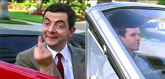 Mr bean middle finger Blank Meme Template