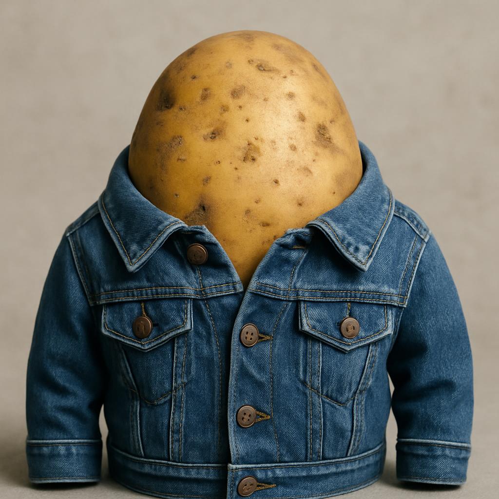 High Quality potato wearing a denim jacket Blank Meme Template