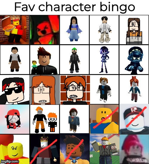 Fav characters bingo V2 | image tagged in fav characters bingo v2 | made w/ Imgflip meme maker