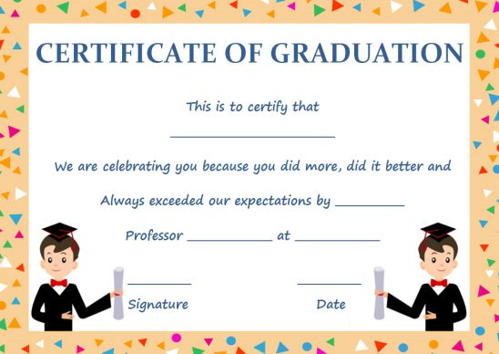 Certificate of Graduation blank Blank Meme Template