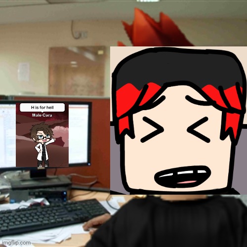 MC on the computer | image tagged in mc on the computer | made w/ Imgflip meme maker