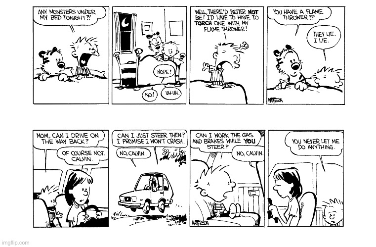 A Calvin & Hobbes “twofer”… | image tagged in calvin and hobbes,comics,twofer | made w/ Imgflip meme maker