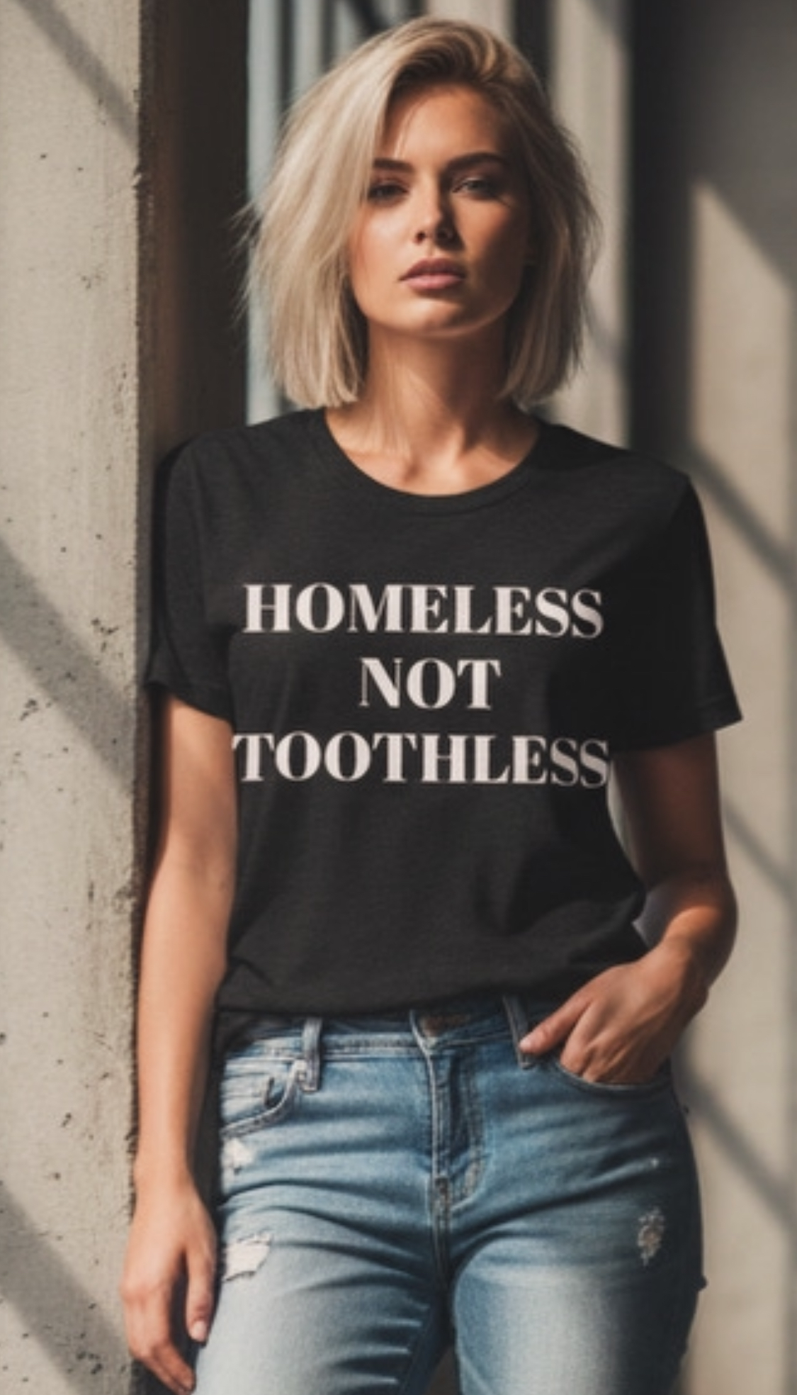 HOMELESS NOT TOOTHLESS Blank Meme Template