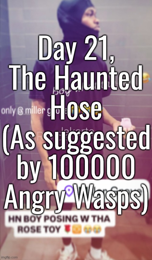 Day 21, The Haunted Hose (As suggested by 100000 Angry Wasps) | made w/ Imgflip meme maker