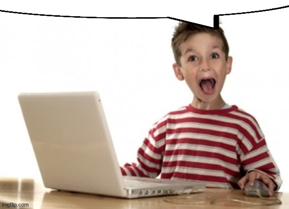 Little Boy At Computer | image tagged in little boy at computer | made w/ Imgflip meme maker