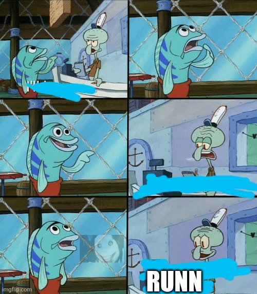 11001010001010 01010101001001001Hi10000101110100 | RUNN | image tagged in squidward order meme | made w/ Imgflip meme maker