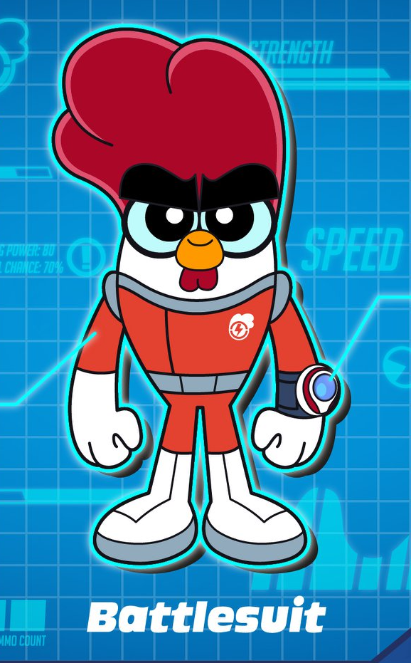 Chuck Adoodledoo Wearing a Battlesuit Blank Meme Template