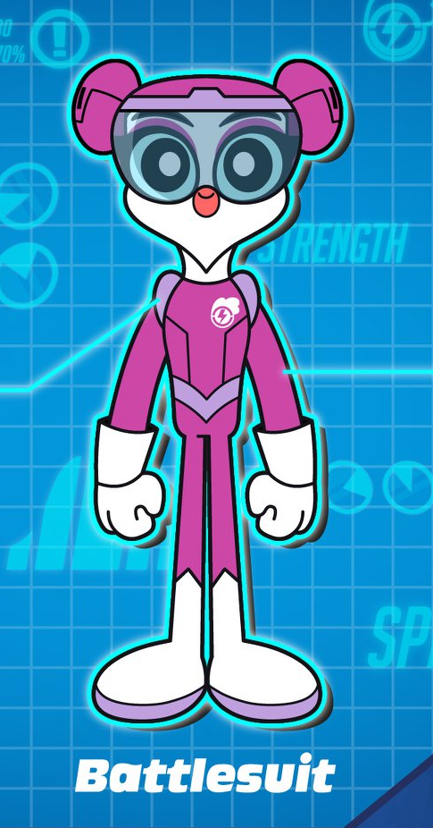 Flick Feathers Wearing a Battlesuit Blank Meme Template