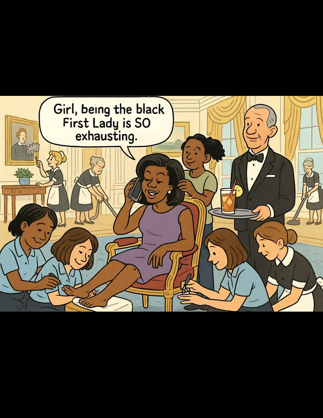 High Quality When Michelle  Obama was so exhausted as the First Lady Blank Meme Template