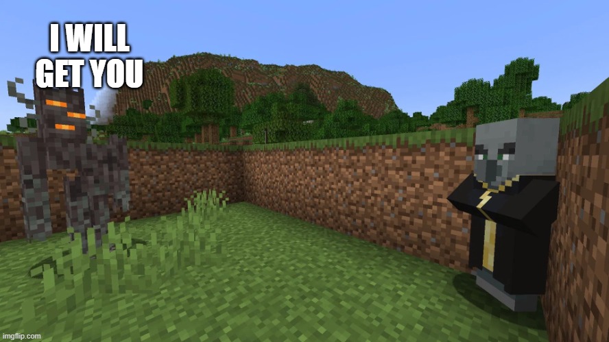 Evoker Running Away From Creaking | I WILL GET YOU | image tagged in evoker running away from creaking | made w/ Imgflip meme maker