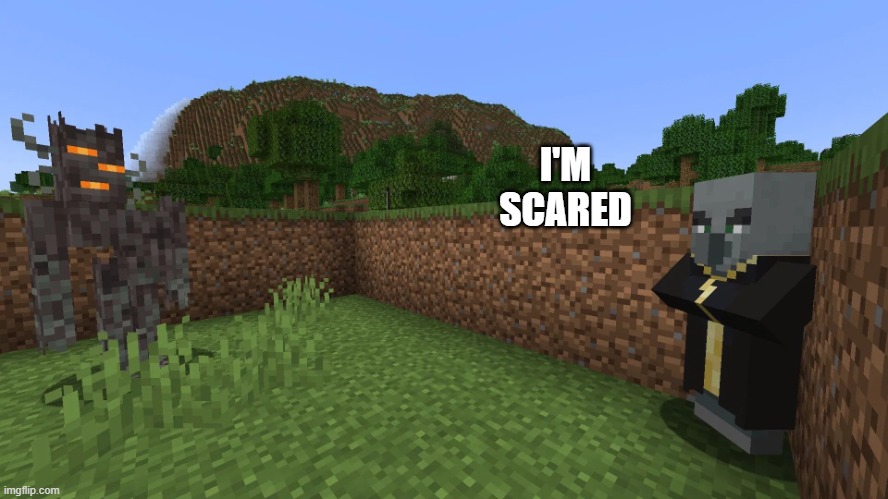 Evoker Running Away From Creaking | I'M SCARED | image tagged in evoker running away from creaking | made w/ Imgflip meme maker