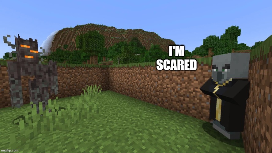 Evoker Running Away From Creaking | I'M SCARED | image tagged in evoker running away from creaking | made w/ Imgflip meme maker