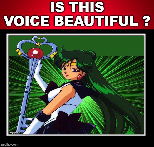 is sailor pluto's voice beautiful ? | image tagged in is this voice beautiful,anime,sailor moon,pluto,beautiful voice | made w/ Imgflip meme maker