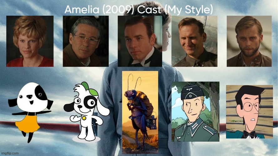Amelia (2009) Cast (My Style) | image tagged in amelia 2009 cast my style,meme,memes,spoof cast,amelia,characters | made w/ Imgflip meme maker
