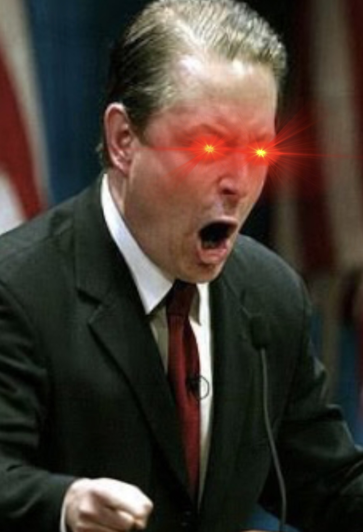 Al Gore laser eyes Blank Meme Template