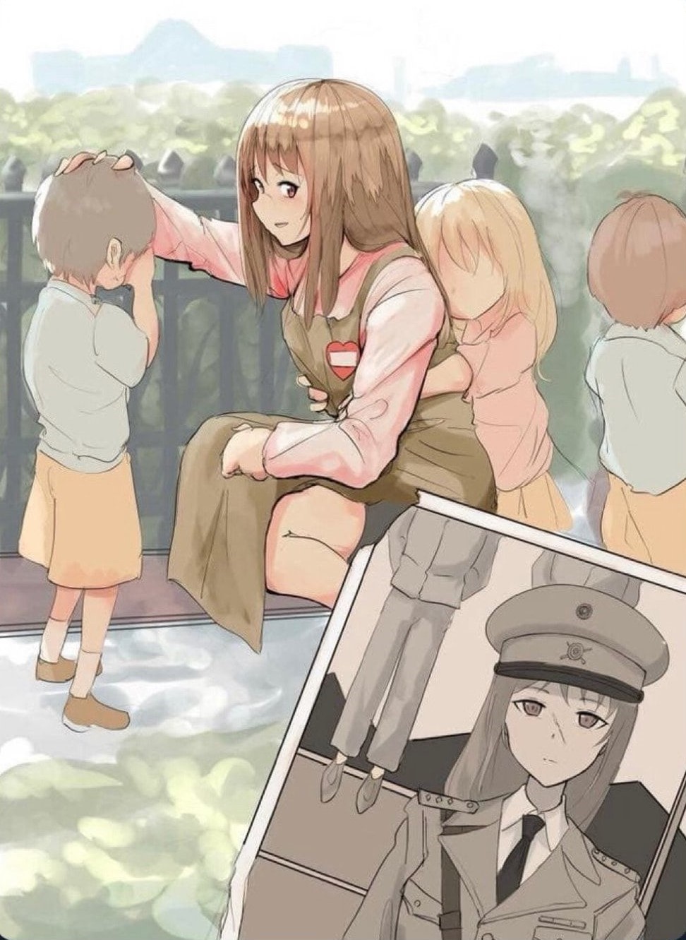 Military Anime Girl Blank Meme Template