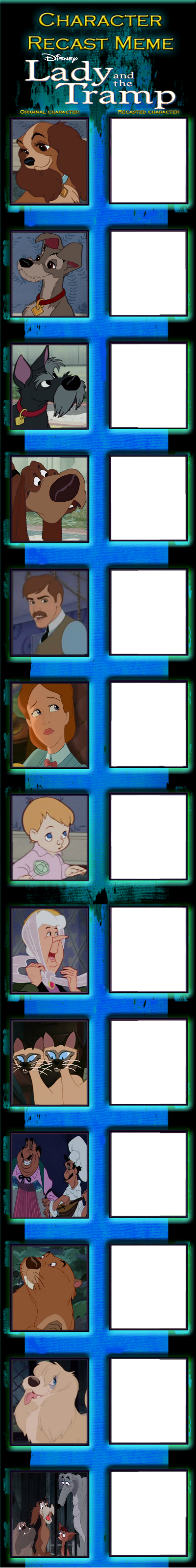 Lady And The Tramp cast Meme Blank Meme Template