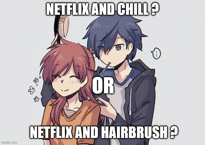 NETFLIX AND CHILL ? OR; NETFLIX AND HAIRBRUSH ? | made w/ Imgflip meme maker