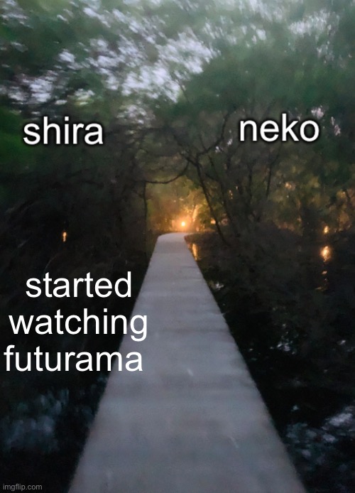 shira n neko shared temp | started watching futurama | image tagged in shira n neko shared temp | made w/ Imgflip meme maker