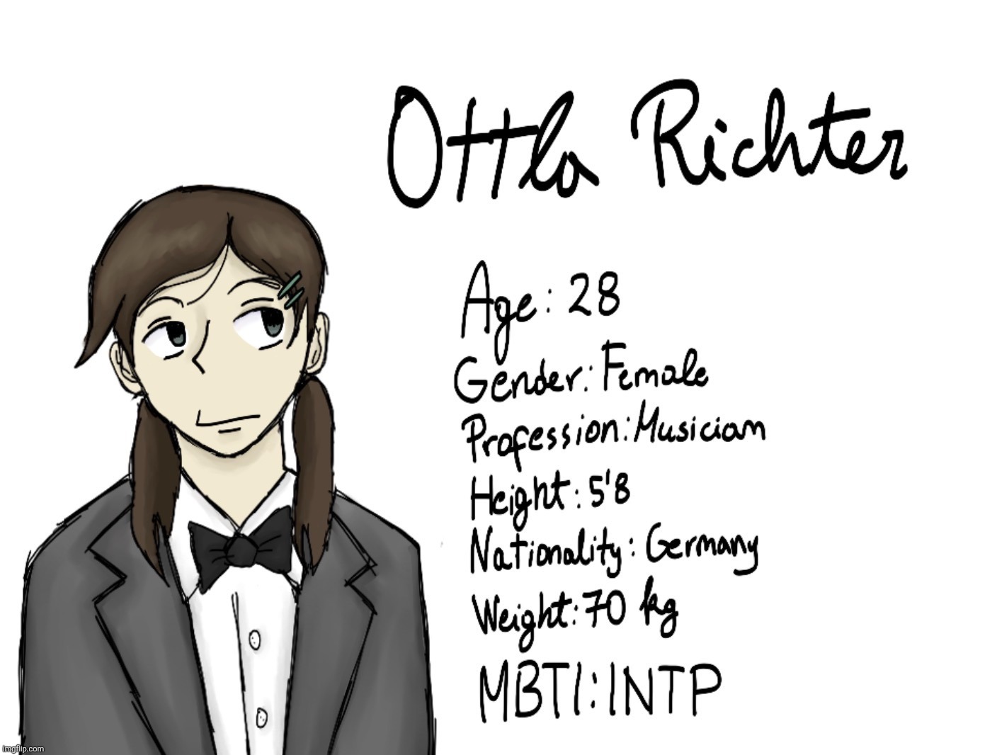 Gave ernst a sister ig | image tagged in oc,drawing | made w/ Imgflip meme maker