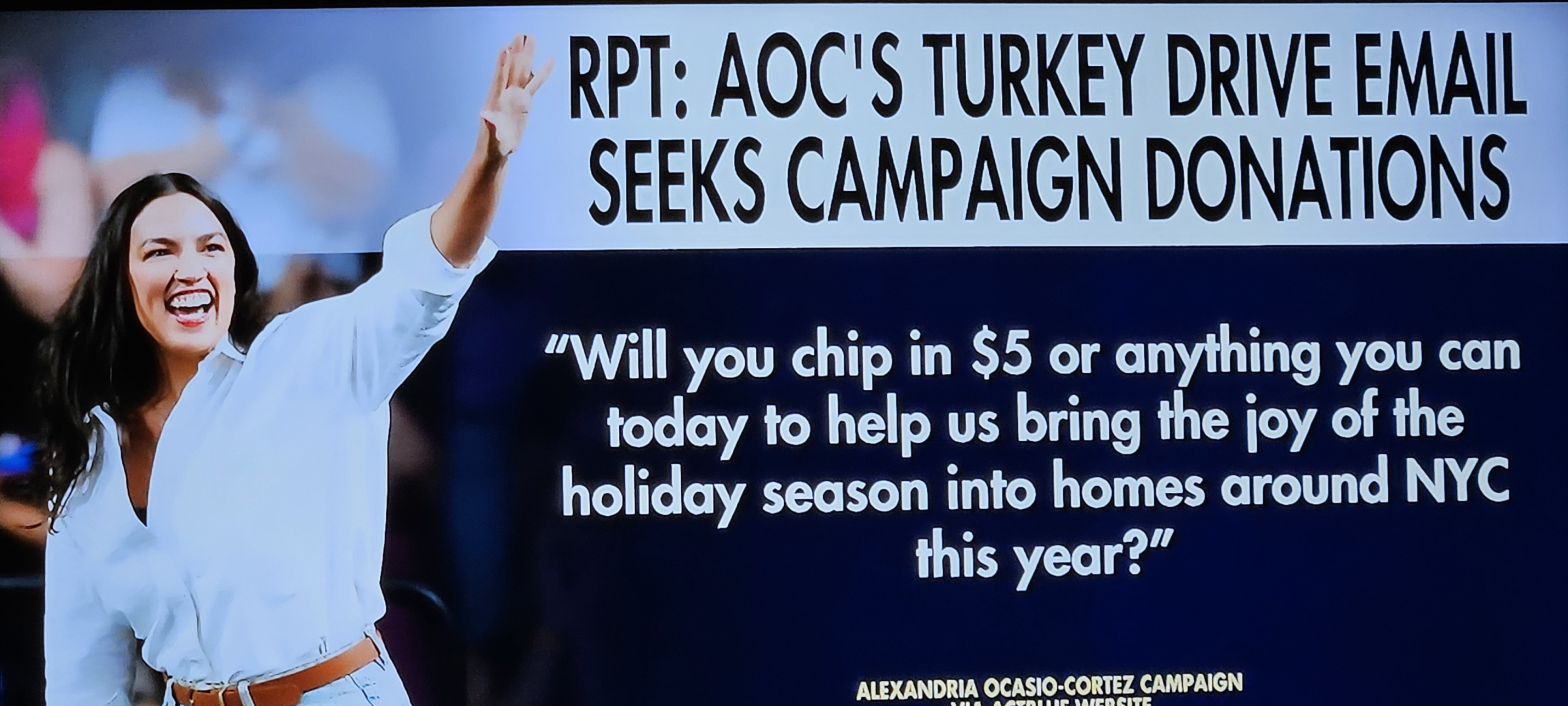 AOC's turkey drive seeks campaign donations Blank Meme Template