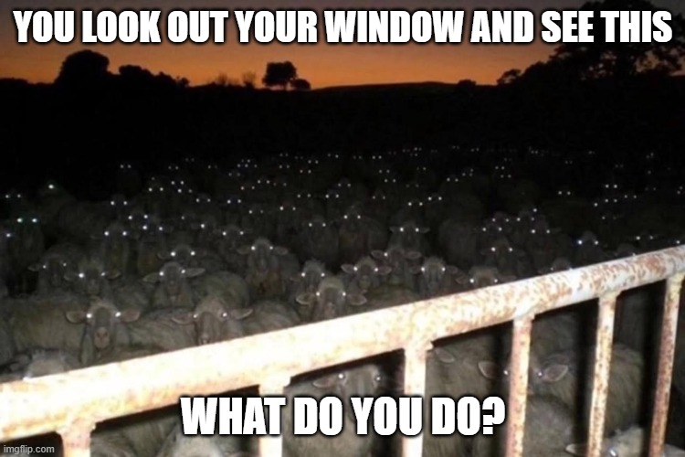 Run!!! | YOU LOOK OUT YOUR WINDOW AND SEE THIS; WHAT DO YOU DO? | image tagged in cursed image | made w/ Imgflip meme maker