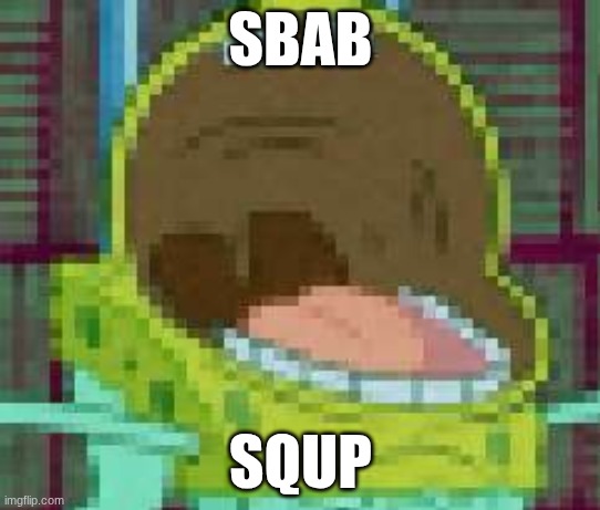 sponger | SBAB; SQUP | image tagged in spongebob,screaming | made w/ Imgflip meme maker