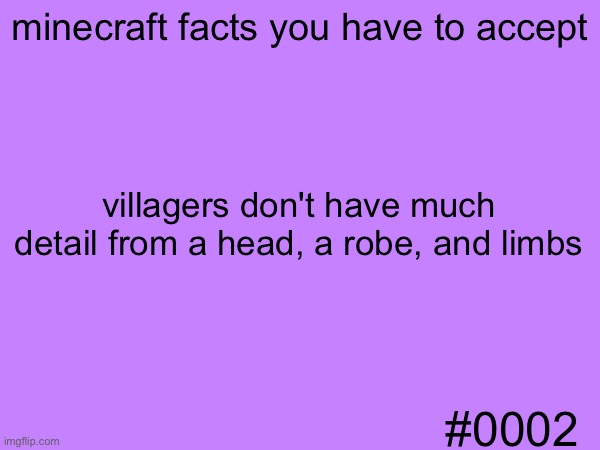 they materialize their stuff outta nowhere | minecraft facts you have to accept; villagers don't have much detail from a head, a robe, and limbs; #0002 | image tagged in minecraft | made w/ Imgflip meme maker