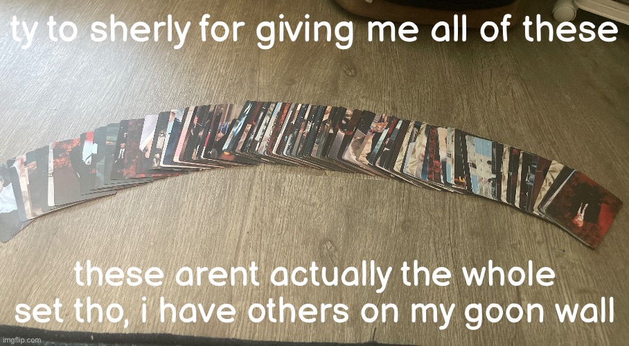 enhypen cards, 170! | ty to sherly for giving me all of these; these arent actually the whole set tho, i have others on my goon wall | made w/ Imgflip meme maker