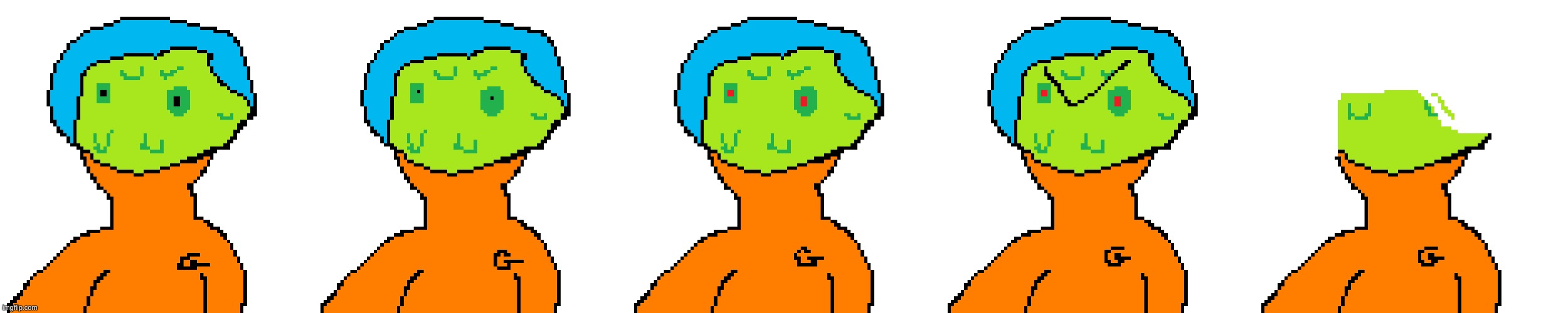 Sprites for slime dude; though idk what to do for overworld so could someone help? | image tagged in oc | made w/ Imgflip meme maker
