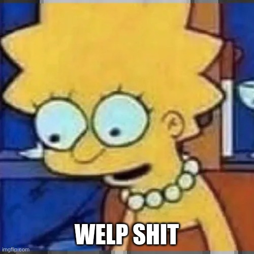 Lisa Simpson Looking Down | WELP SHIT | image tagged in lisa simpson looking down | made w/ Imgflip meme maker